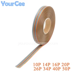 5 meters/1 meter 10P 14P 16P 20P 26P 34P 40P 50P Rainbow Ribbon Cable Flat Color Colorful Wire 1.27mm Spacing Pitch