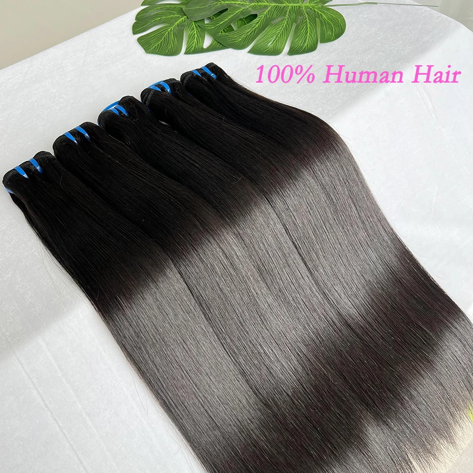 12A Bone Straight Human Hair Bundles Raw Virgin Hair Extensions Weave #1B Natural Color Full Can Dye For #613 Color For Women