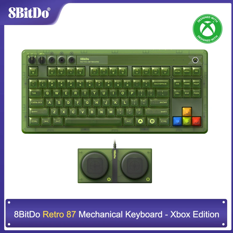 8BitDo Retro 87 Mechanical Keyboard with RGB Backlight, Bluetooth/2.4G/USB-C Hot Swappable Gaming Keyboard for Windows Android