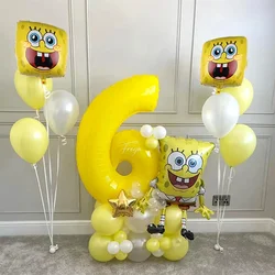 Cartoon SpongeBob SquarePants Party Latex Balloon Set Children's Birthday Digital Balloon Decoration Baby Bath Party Supplies