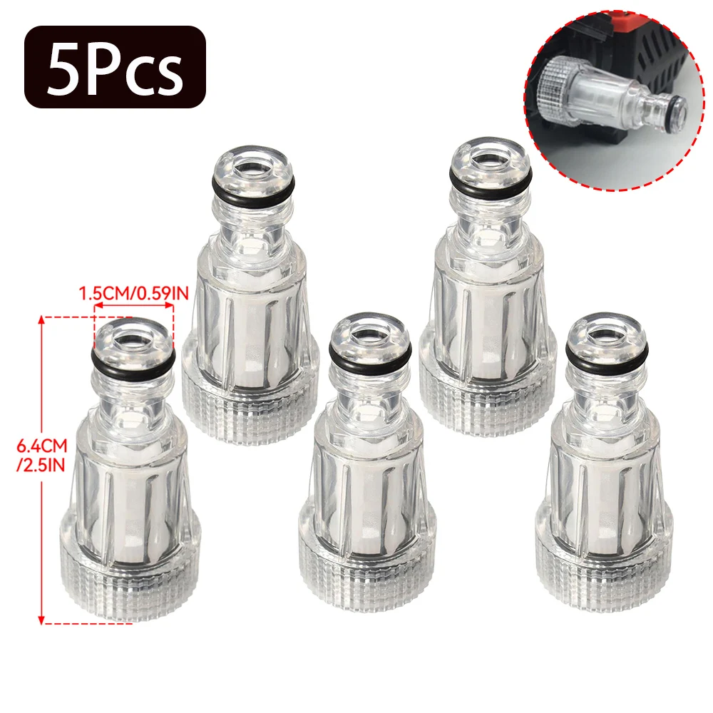 

1/5pcs Car Pressure Washer Hose Faucet Quick Connector Washer Plastic Water Filter High-pressure for Connection Fitting