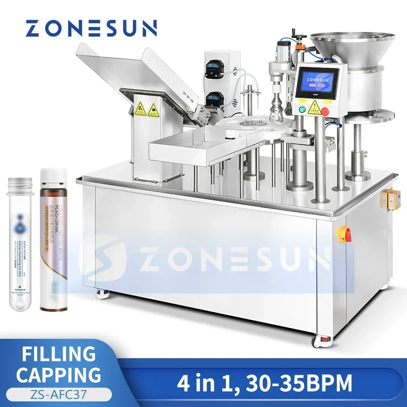 Zonesun Automatic Peristaltic Pump Filler Capper Machine Bottle Filling and Capping Machine Monoblock ZS-AFC37