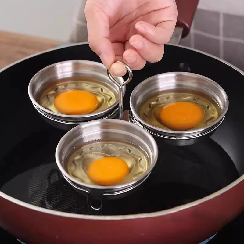 Egg Steamer Stainless Steel Egg Poacher Poaching Pan Mould Egg Steamer Egges Mold Hoousehold Kitchen Cooking Tool Gadget