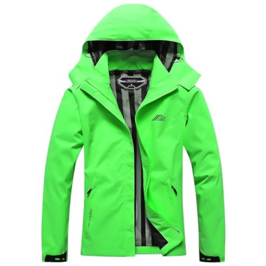 DECKTIN Women's Waterproof Raincoat Lightweight Rain Jacket Detachable Hood Travel Outdoor