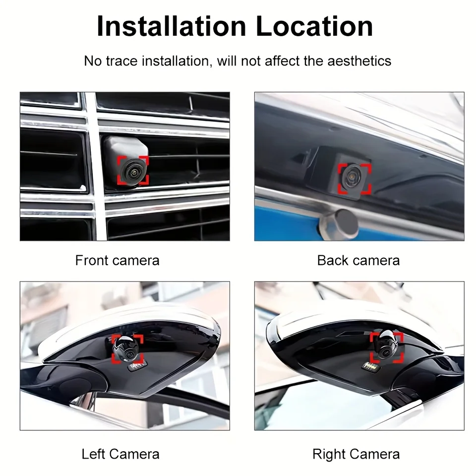 [كاميرا مركبة عالية الدقة 360] |   رؤية محيطية بانورامية، يمين + يسار + أمامي + خلفي، رؤية ليلية، مساعدة القيادة وقوف السيارات