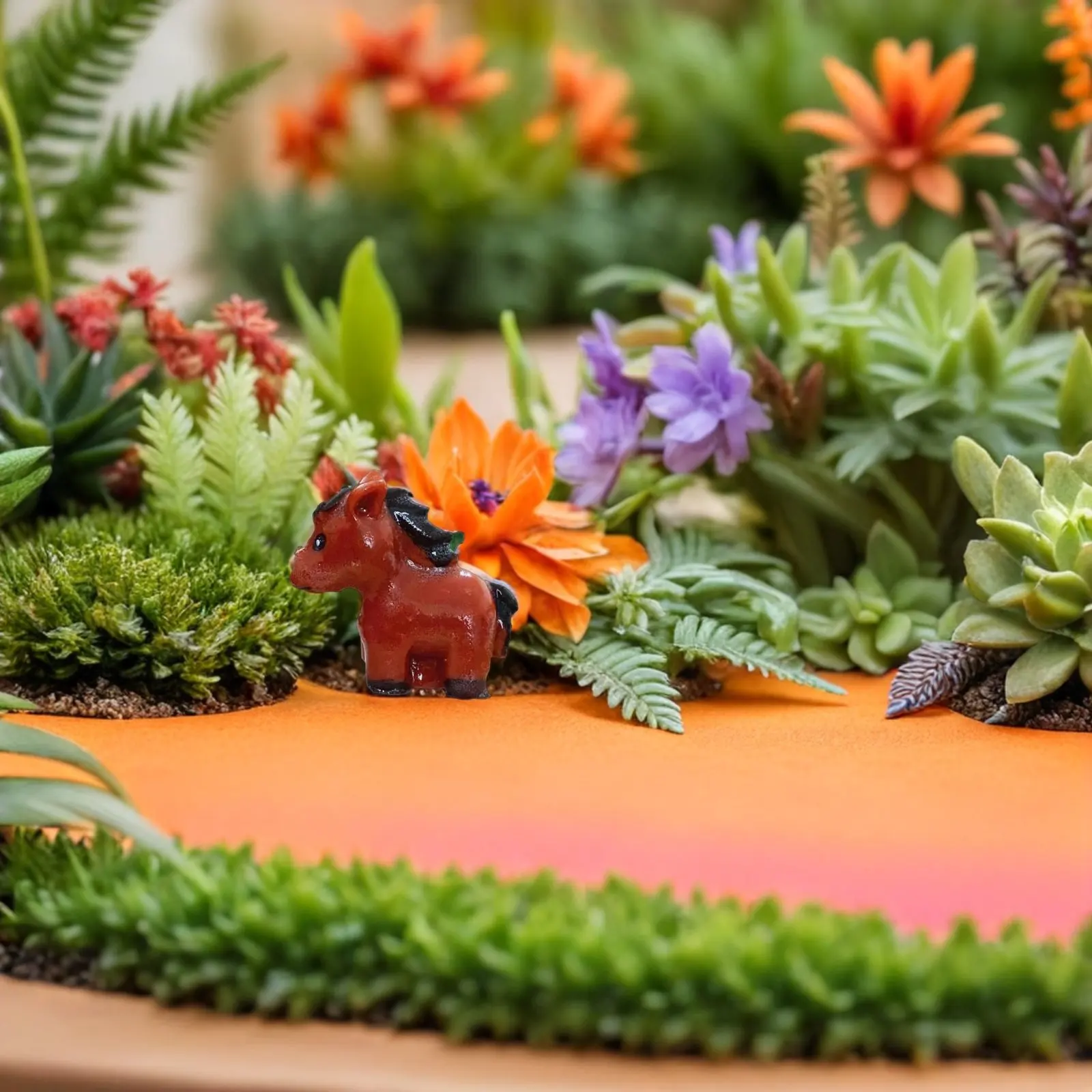 12Pcs Mini Resin Horses Moss Terrarium Decor Lifelike Miniature Garden Animals Year of The Horse 2026 Zodiac Table Scatter