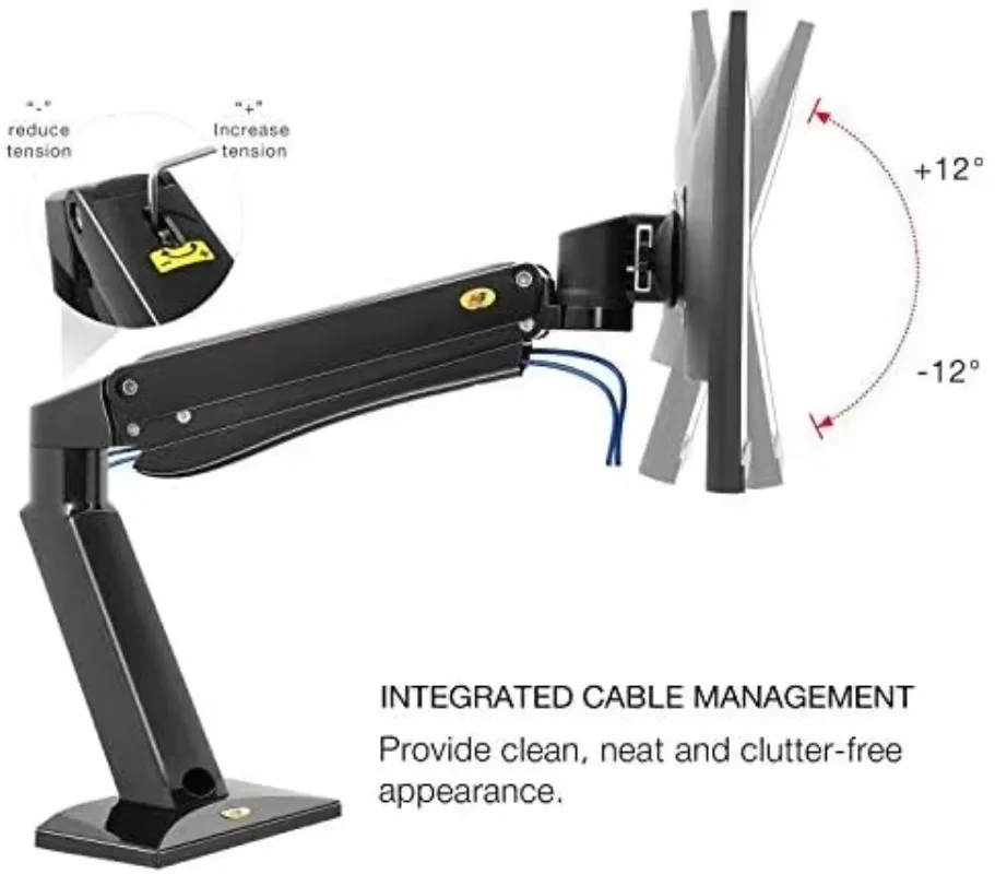 حامل مكتبي لذراع الشاشة شديدة التحمل، حامل شاشة كامل الحركة يناسب حامل شاشة الألعاب بشاشة كبيرة مقاس 24-42 بوصة 45 #4