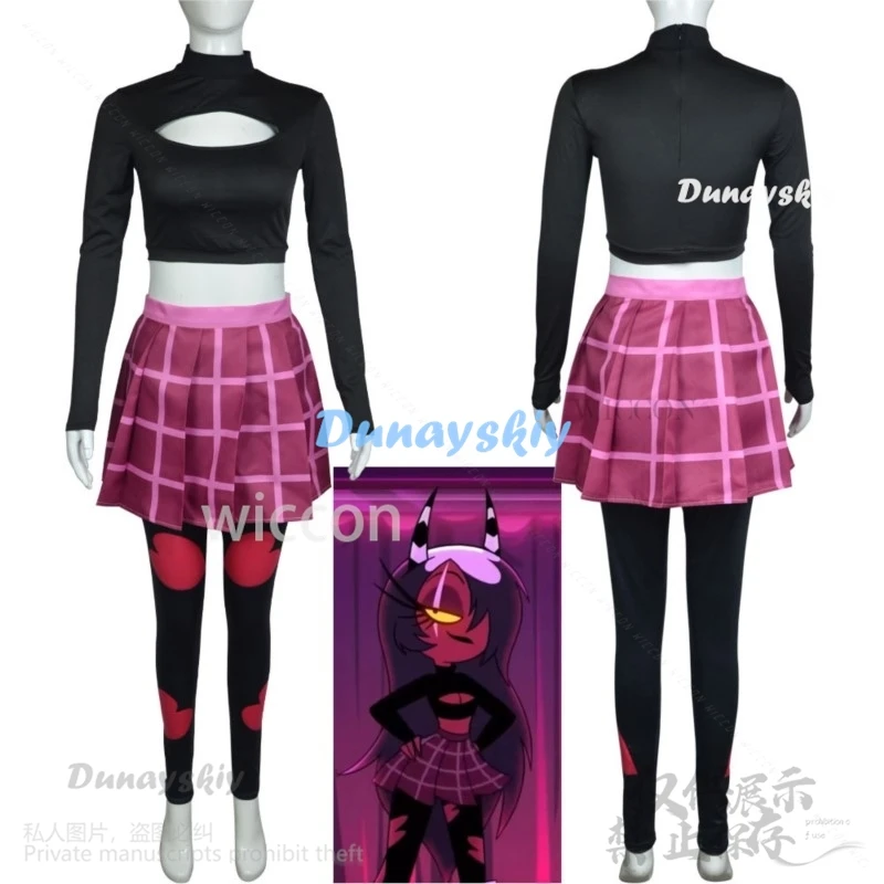 อะนิเมะSallie Mayคอสเพลย์ผู้หญิงWigsเครื่องแต่งกายการ์ตูนHelluvaคอสเพลย์Devil Disguiseเสื้อชุดLolitaชุดฮาโลวีนชุด