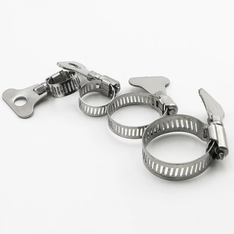 304 Edelstahl-Schlauchschellen-Werkzeugzubehör, verstellbare Wasserrohrbefestigung, amerikanische Schnalle mit Griff, 10 Stück/Set Schlauchschellen – Detail 6