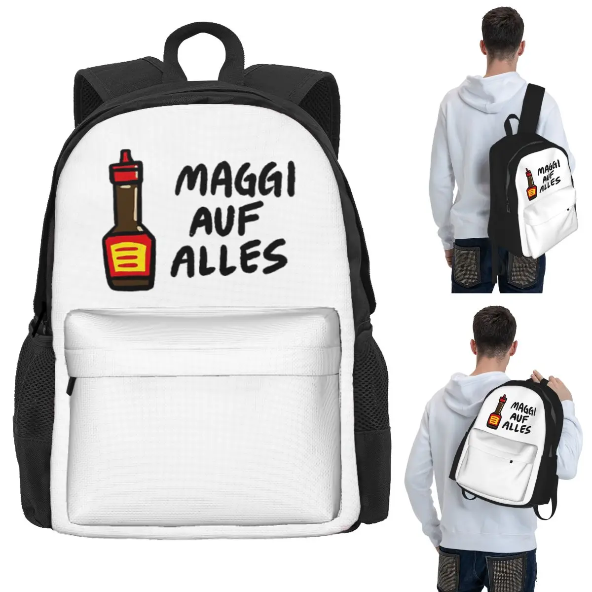 

Maggi Auf Alles (Deutsch) Student Backpack School Bag Hiking Travel Daypack for Boys Girls Bookbag Shoulder Bags