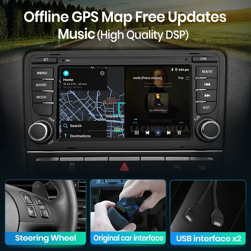 Fotografia 5: Rádio automotivo rds dsp bt 2 din, 7 polegadas, para seat leon mk3 5f 2012 - 2018 ibiza 2016 5g gps carplay android auto autoradio inteligente