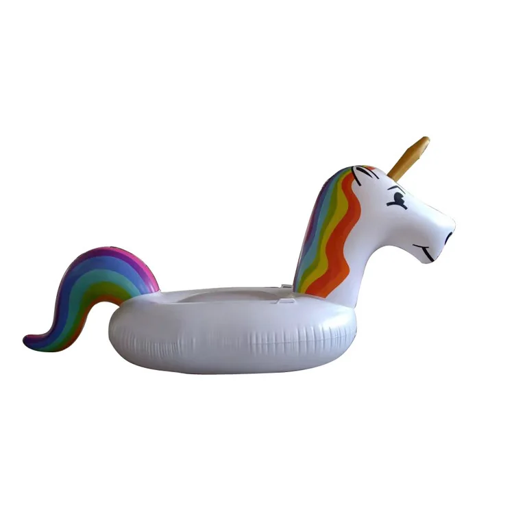 Spot inflable grande unicornio blanco montaje cama flotante Amazon adulto agua Arco Iris Pegaso tumbona flotante