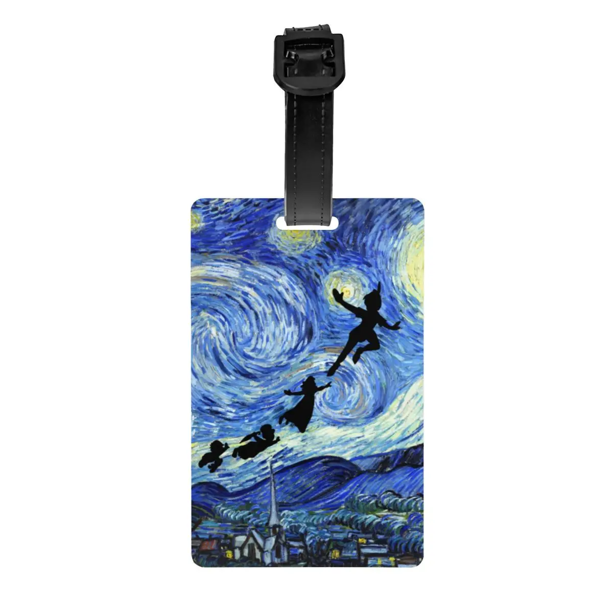 Peter Pan Starry Night Luggage Tag for Travel Bag Privacy Cover ID Label