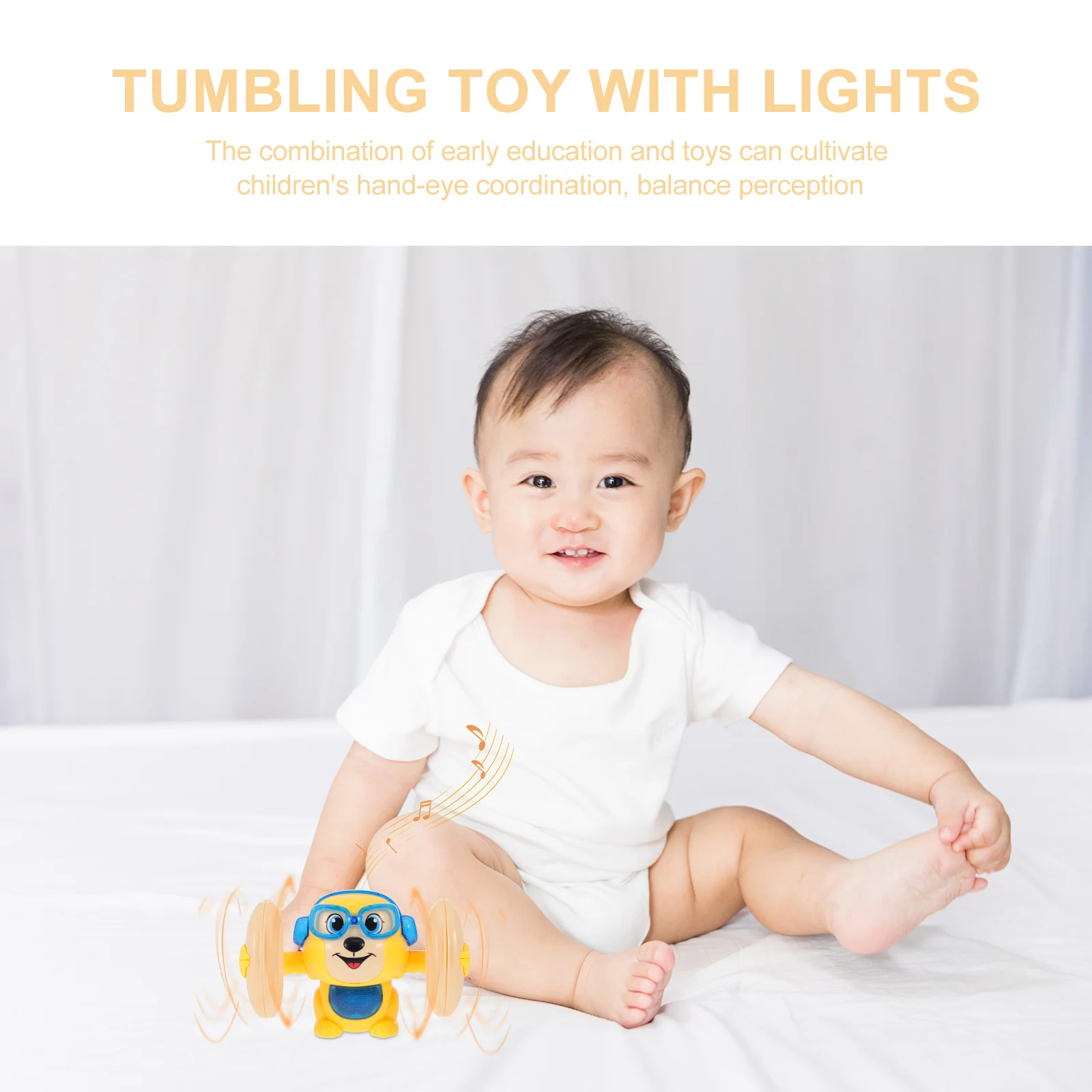 Electric Tumbling Monkey Sound Control Voice Rolling Bright Color Educational Music Game Brain Development Children Play