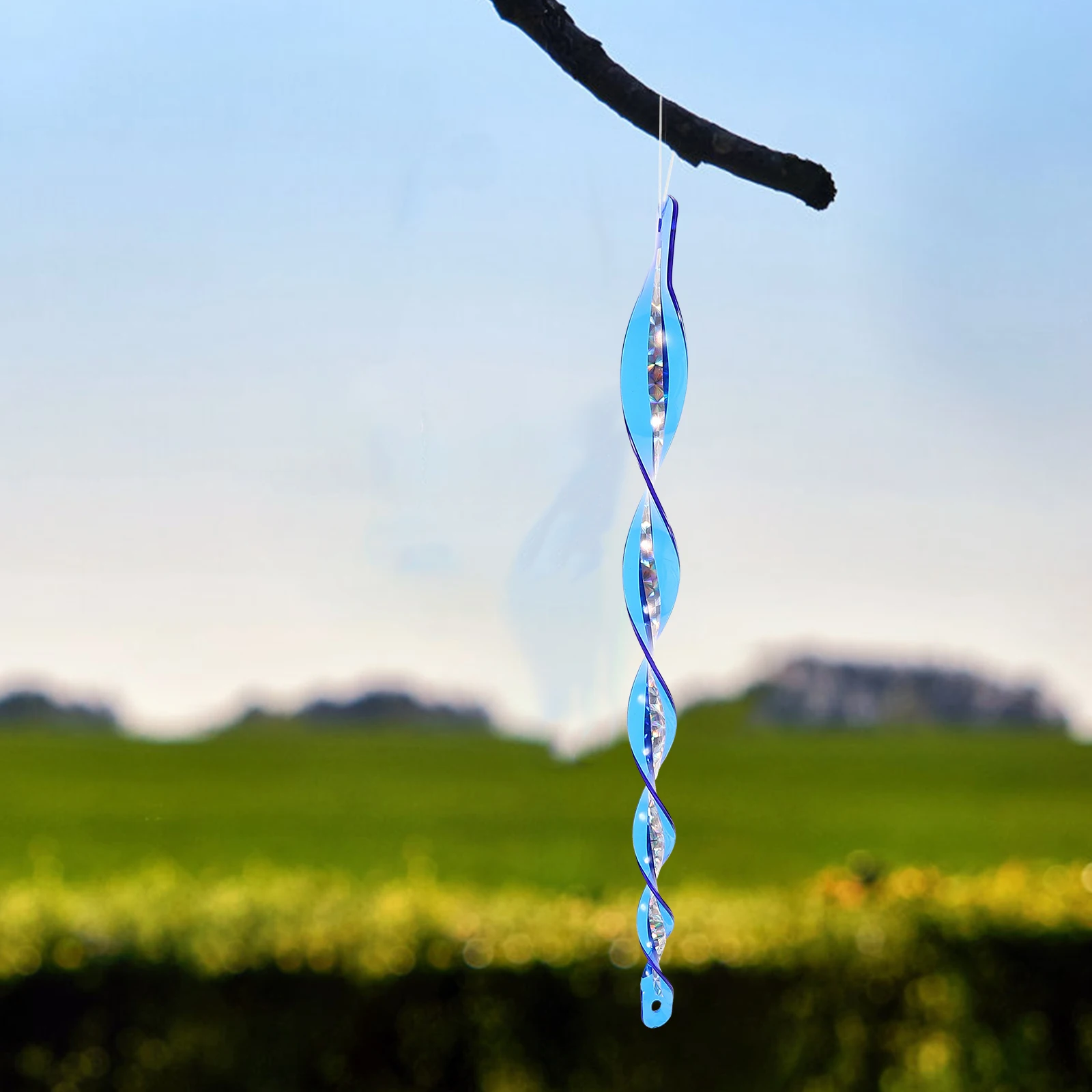 

10 Pcs Bird Repellent Spiral Strips Reflective Wind Rods Mixed Color Garden Bird Reflectors For Outside Pond Supplies