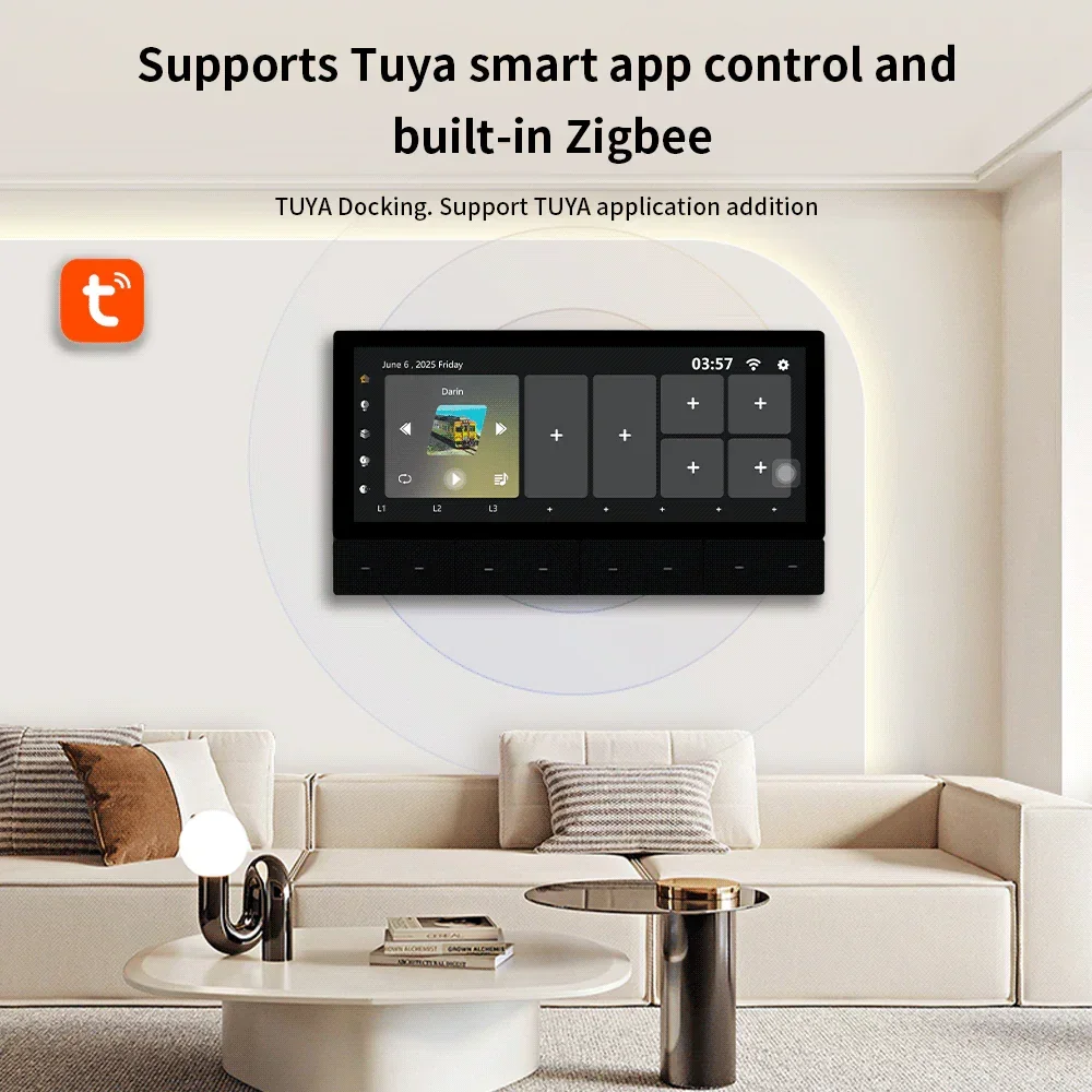 Anjielo Smart 6-Zoll-IPS-Display zentrales Bedienfeld Tuya-Gerät unterstützt Zigbee Control Scene Touchscreen