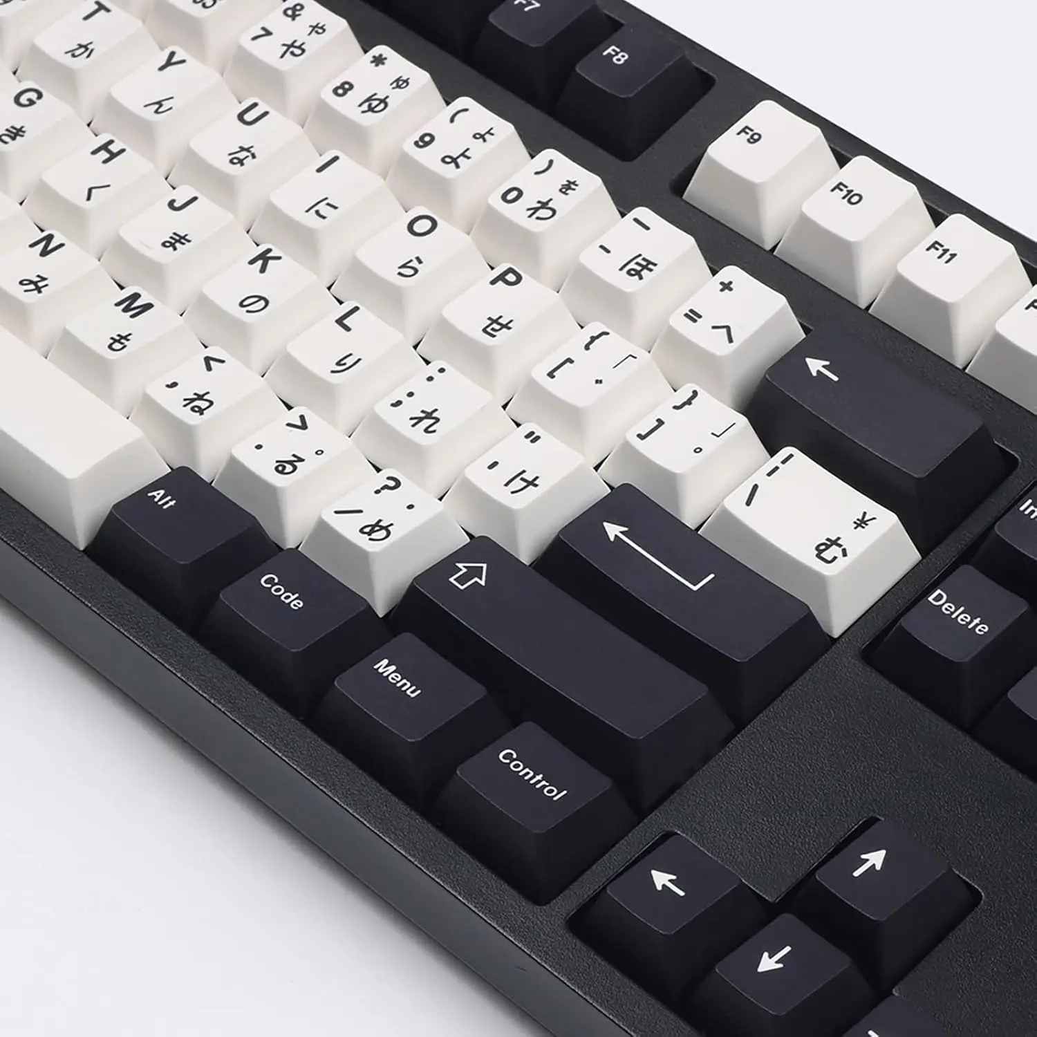 Japanese Keycaps 129 Keys Black White Keycap Cherry Profile Dye-Sub PBT Minimalist Compatible with GH60 / GK64 / GK61 / 68/87