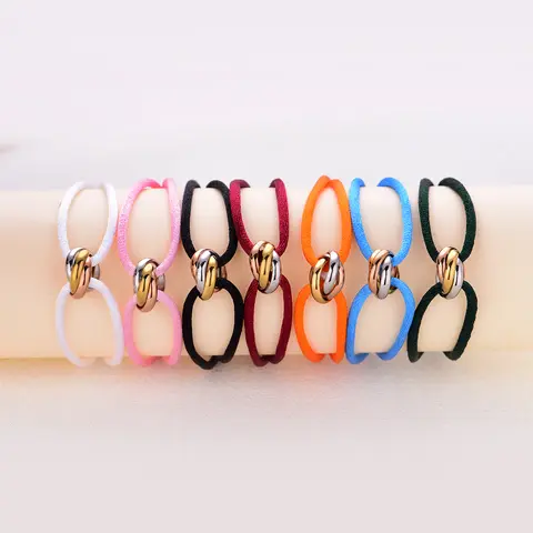 Trinity Bracelet Stainless Steel Circle Women's Bracelet Different Colors of Rope Classic Popular Tricolor GradientJewelry