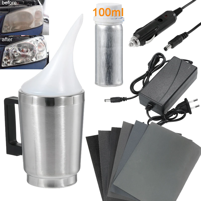 Car Headlight Lens Restoration Kit Headlamp Lens Restore Oxidation Yellow Scratch Vague Restore Polishing Cleaning Tools