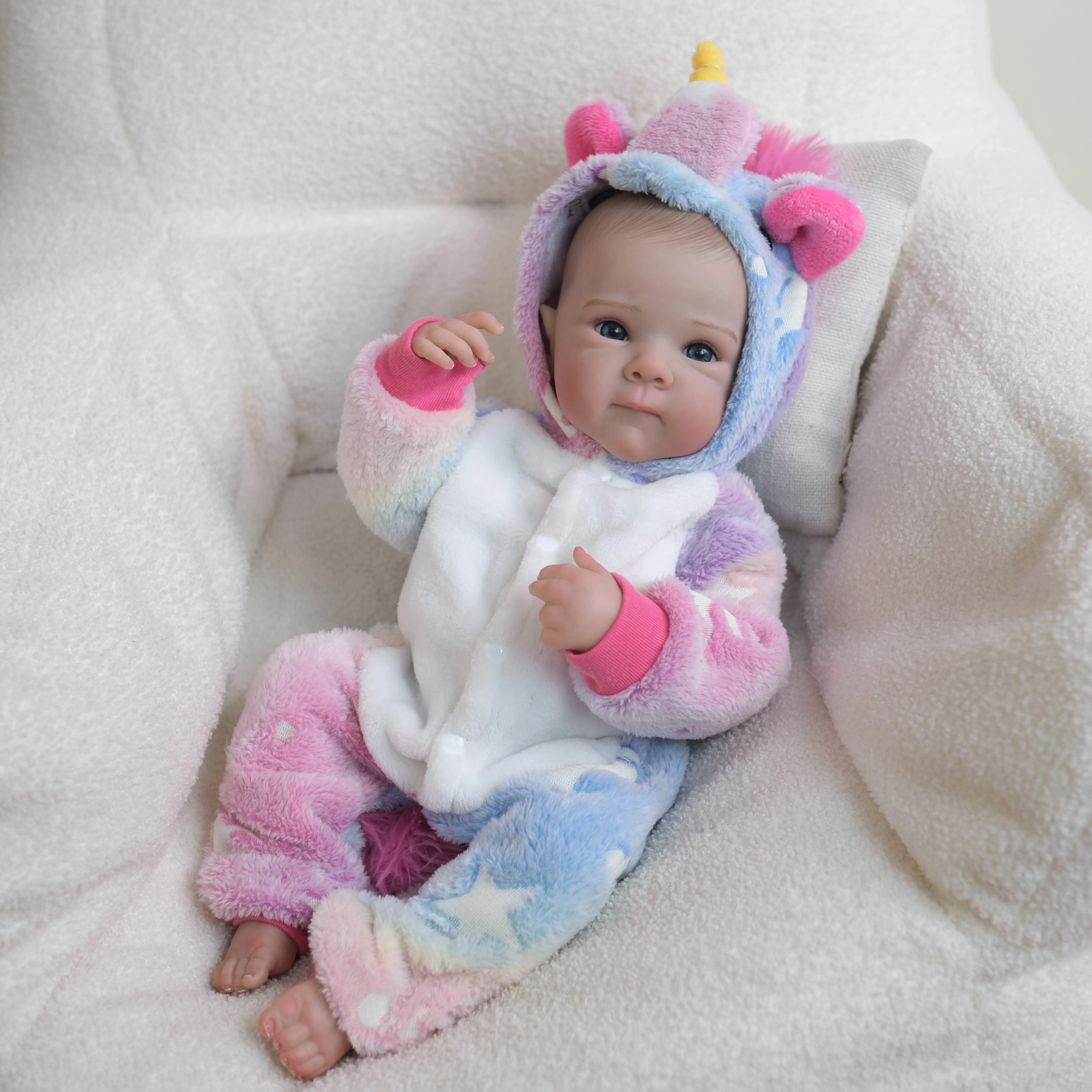 NPK 18inch Lifelike Bettie Reborn Toddler Doll with Soft Body Newborn Simulation Hand-Painted 3D Vein Detail