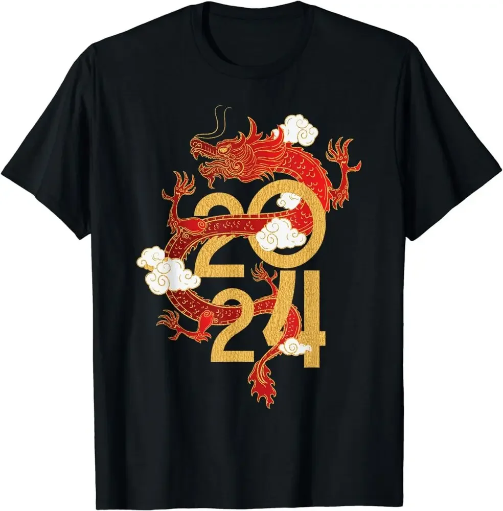 Chinese New Year 2024 Year Of The Dragon Lunar New Year 2024 T-Shirt  Tees High Quality 100%Cotton Short Sleeve