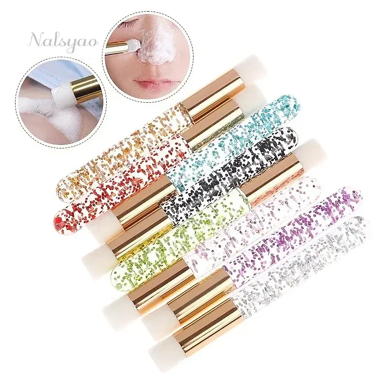5PcS Professional Eyelash Extension Shampoo Cleaning Brush Pink Shining Eye Lash Lift Foam Cleaner Brushes Nose Face Clean Tools