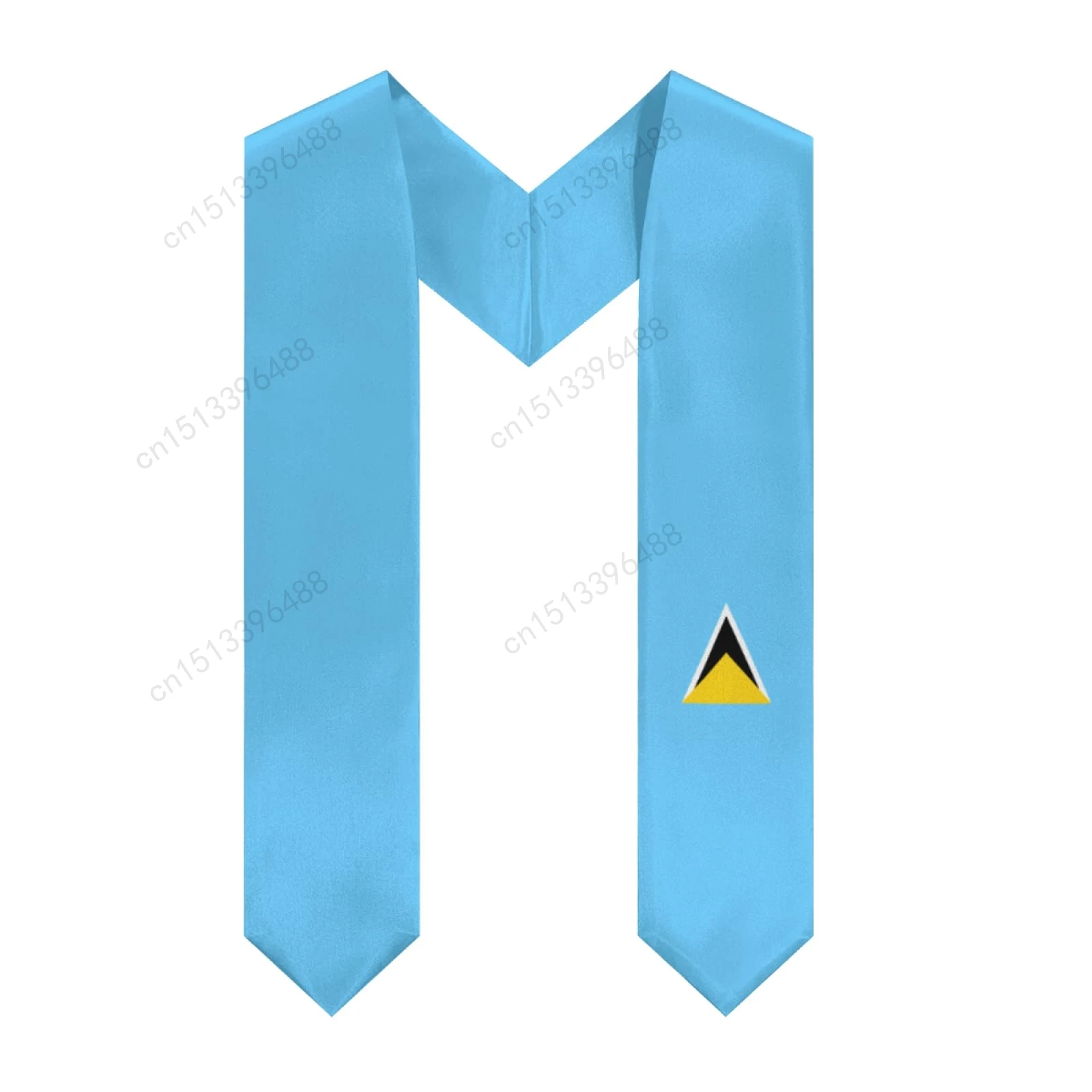 2025 Saint Lucia Flag Graduation Stole Shawl Sash Honor For Study Aboard International Students