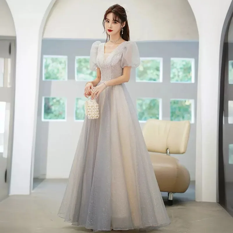 Vestido de noche, ceremonia de mayoría de edad para mujer, vestido de princesa, música vocal, cumpleaños, presentador de exámenes de arte, lujo ligero, nicho de alta gama