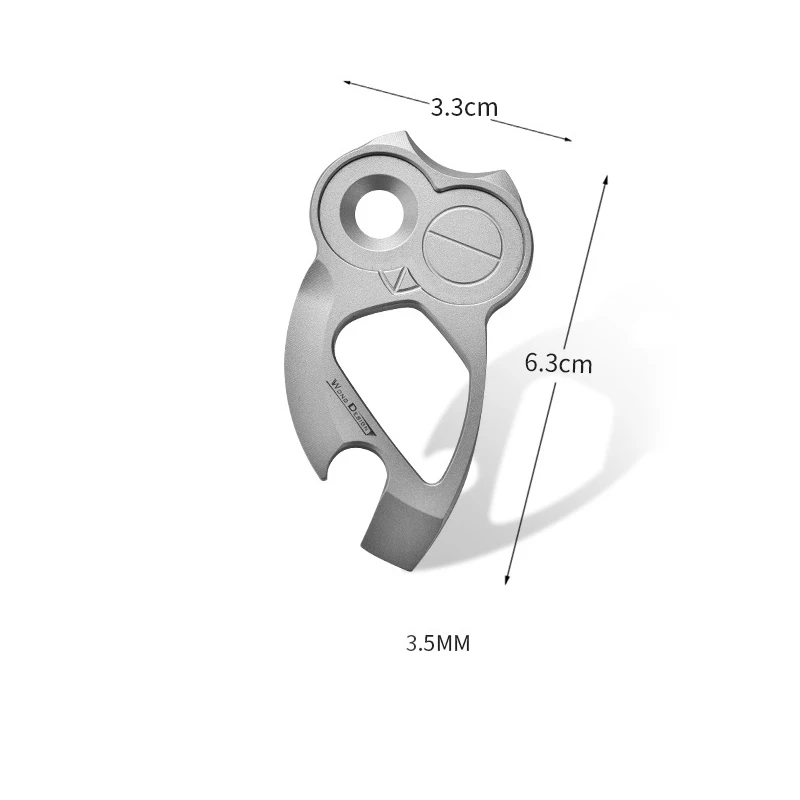 Outdoor Mini Portable Owl Titanium Alloy EDC Multi Functional Key Pendant Creative Bottle Opener Tools