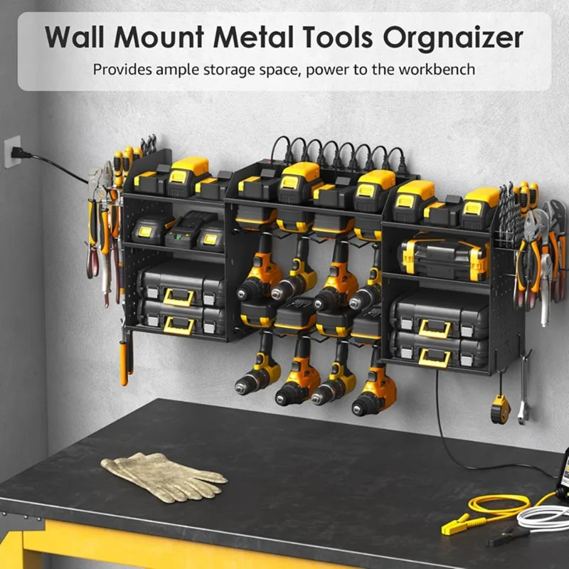 Wrought iron heavy duty garage tool storage rack hand drill storage hanger
