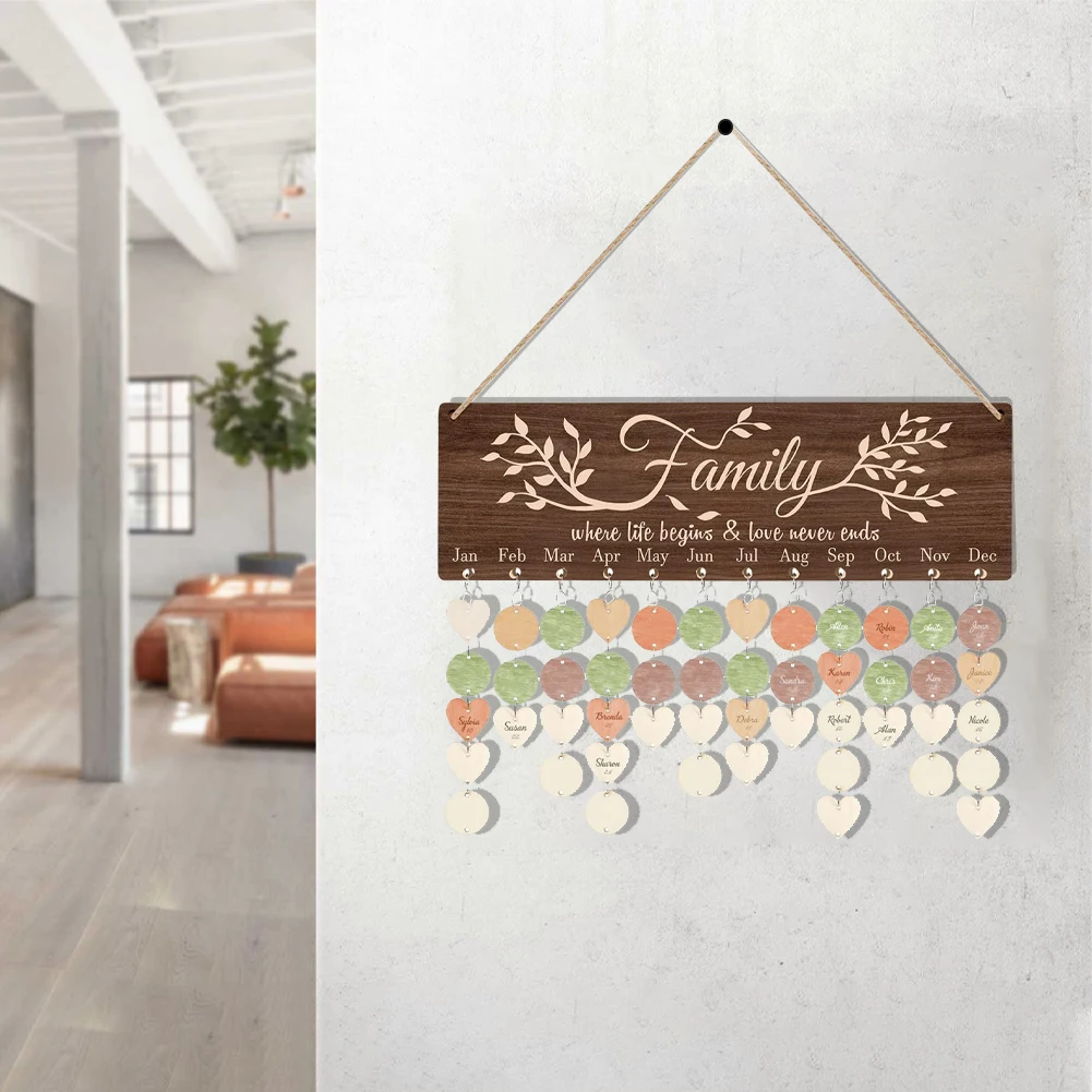 Mảng Bám Treo Vintage Gỗ Ký Tặng DIY Lịch Bảng Thẻ Nhà Trang Trí Sinh Nhật Kỷ Niệm Giáng Sinh Họ Nhắc Nhở