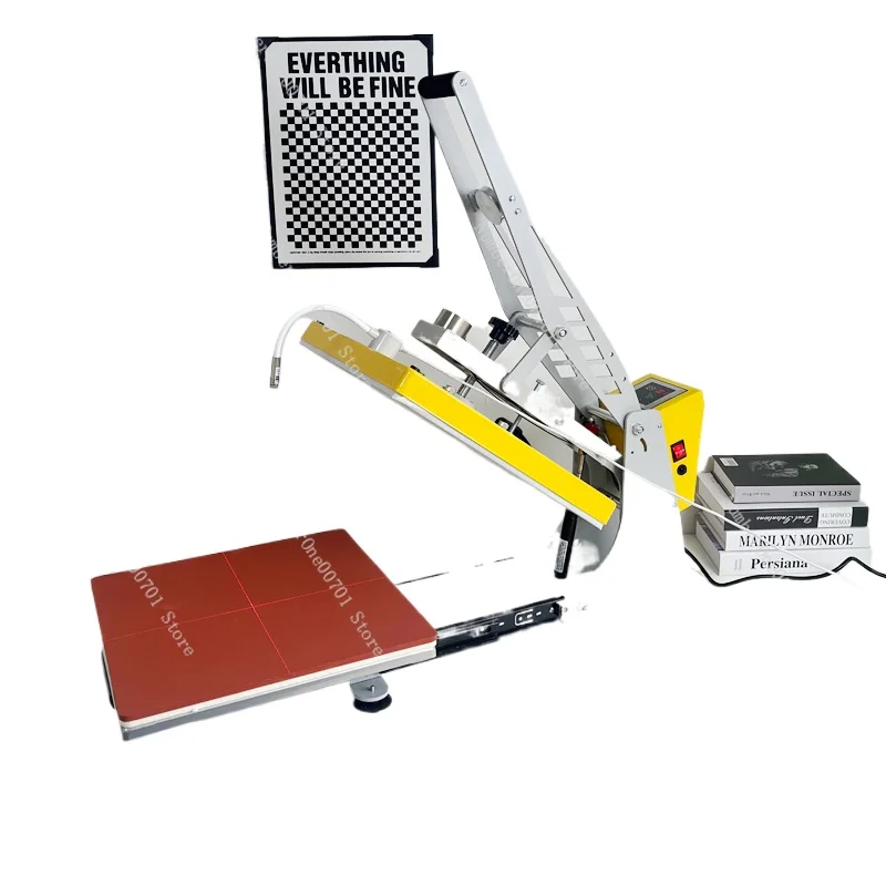 

High-Pressure Flat Small T-shirt Printing Machine Jinqi Hydraulic Heat Press Semi-automatic Hot Stamping Machine