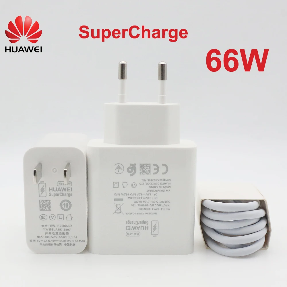 66W EU US SuperCharge Super Fast Charger For Huawei P40 P50 P30 Pro Mate 50 40 30 Honor 50 Majic 3 4 2 Honor 80 70 60 SE 50 Pro