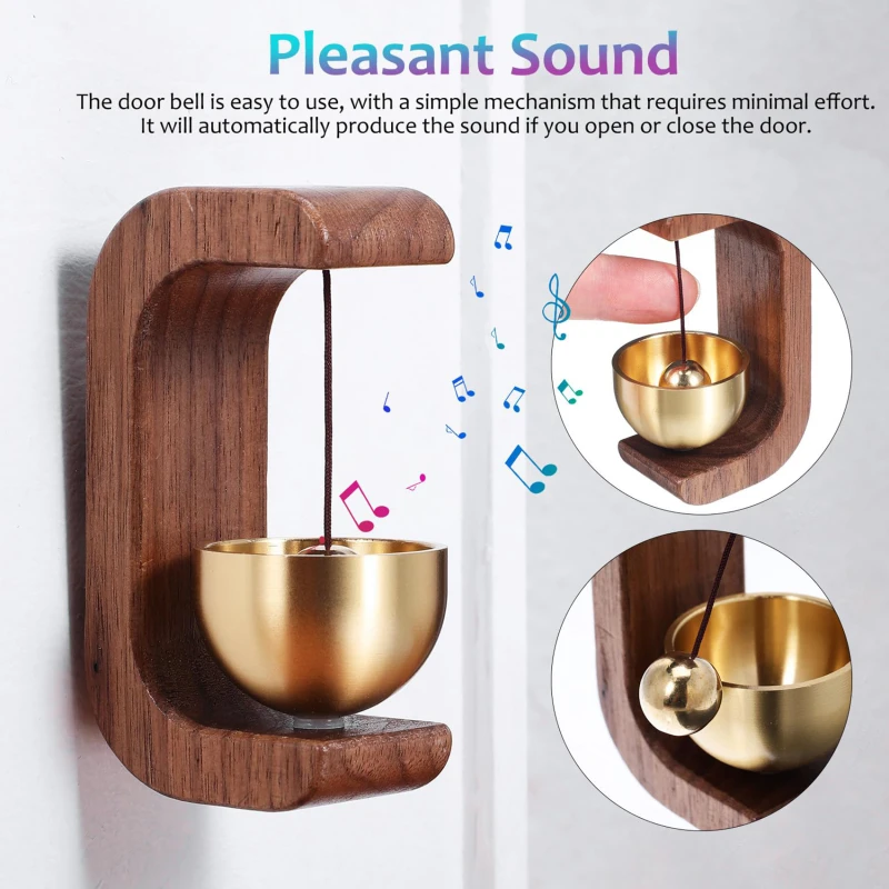 Magnetic Wood Doorbell Chime Hanging Wooden Wind Chimes Decorative Loud Door Bell Wind Loud Door Bell Home Decorations