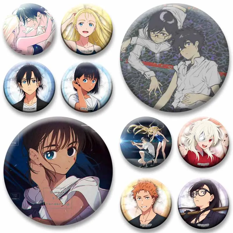 Love Anime Summer Time Rendering Button Pins Cartoon Role Playing Brooch Shinpei Ushio Badge on Backpack Decor Accessories Gifts