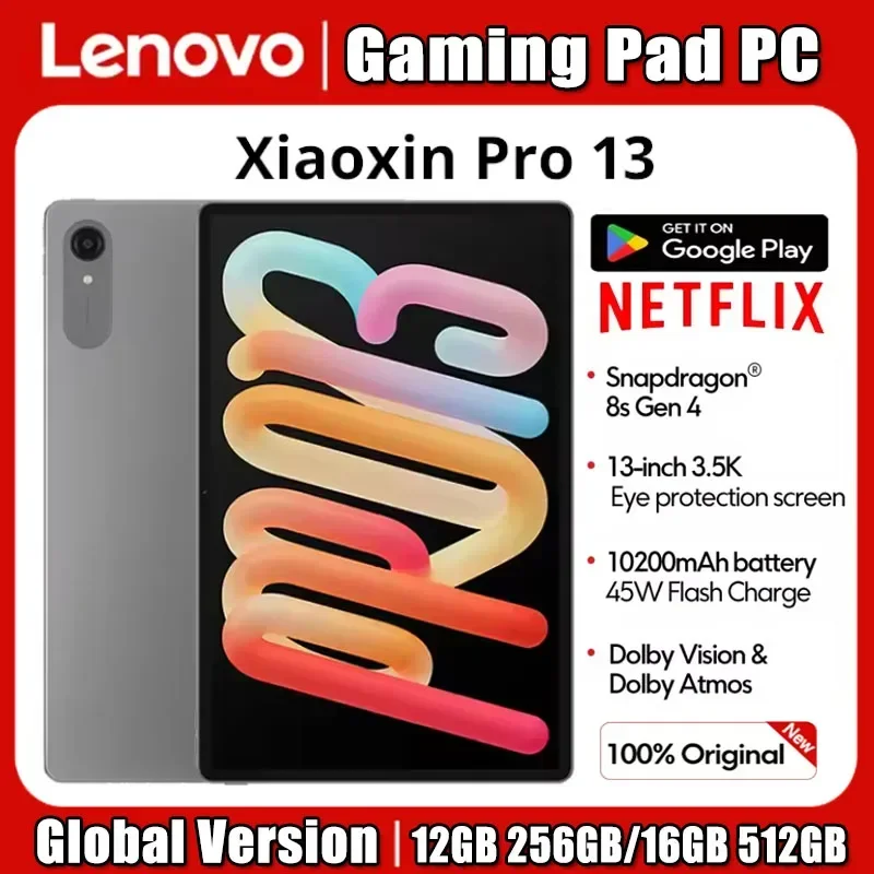 New Lenovo Xiaoxin Pro 13 AI Tablet 13'' 3.5K 144Hz Diplay Original CN Version 10200mAh Snapdragon 8s Gen 4 CPU WIFI 7 Pad PC