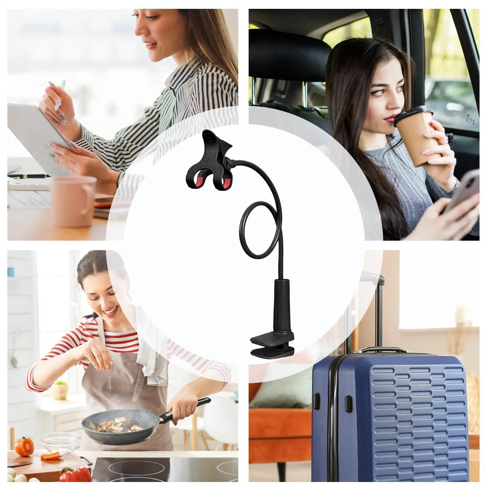 Lazy Bedside Phone Holder Universal Flexible Clip Holder Adjustable Phone Stand For Live Streaming And Watching TV Shows view 5