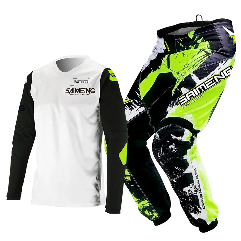 motocross gear set adult Off-road cross MX MTB Enduro Mens Kits Women Motorcycle Combo green blue red yellow black Jersey Pant