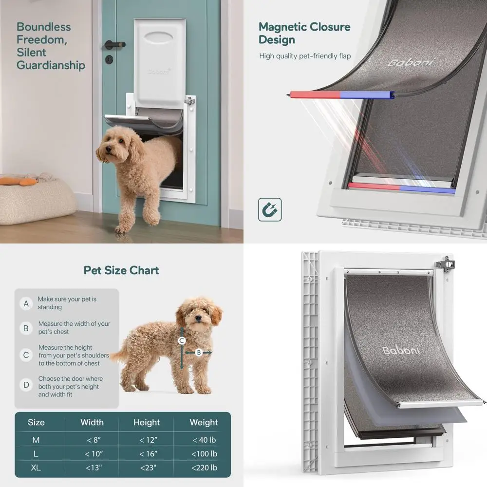 

3-х клапана для домашних животных для внутренних и внешних дверей, прочная пластиковая рама и телескопический туннель, алюминиевый замок/металлическая панель, строка