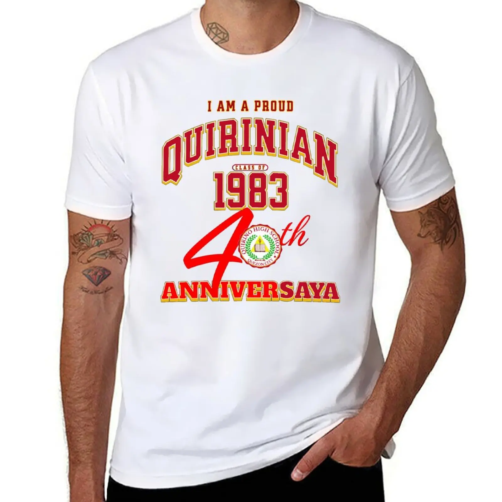 

QHS Class of 83 40th Anniversary T-Shirt cotton t shirts man 100% t shirt for man 100 percent cotton T-Shirt
