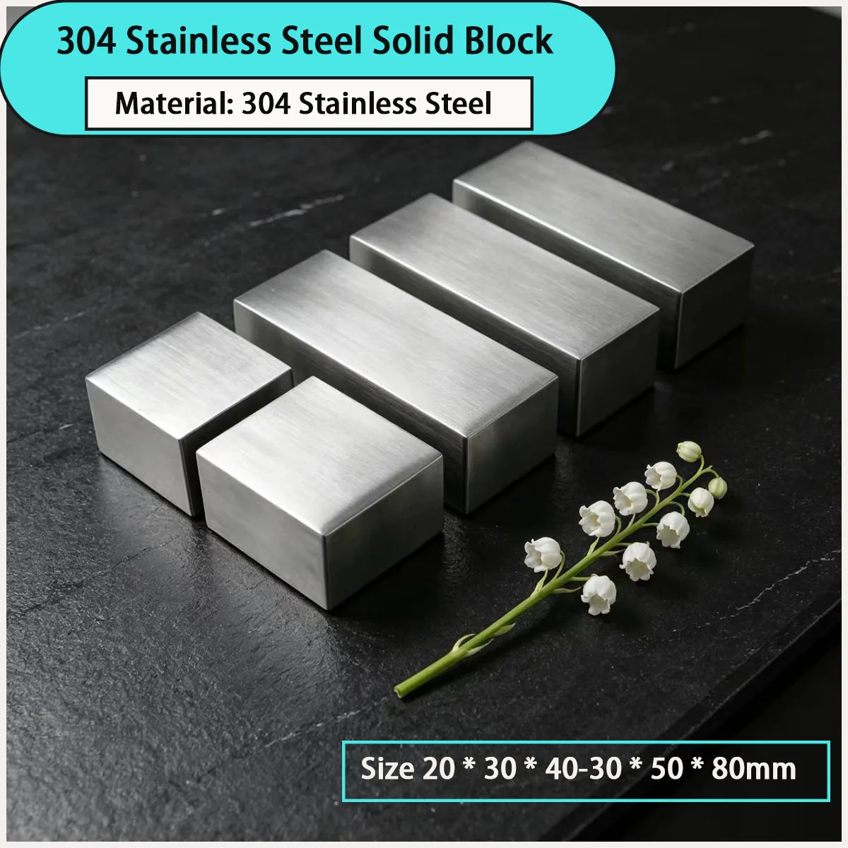 Size 20*30*40-30*50*80mm 304 Stainless Steel Solid Block Used for Mechanical Parts, equipment Counterweights, Etc