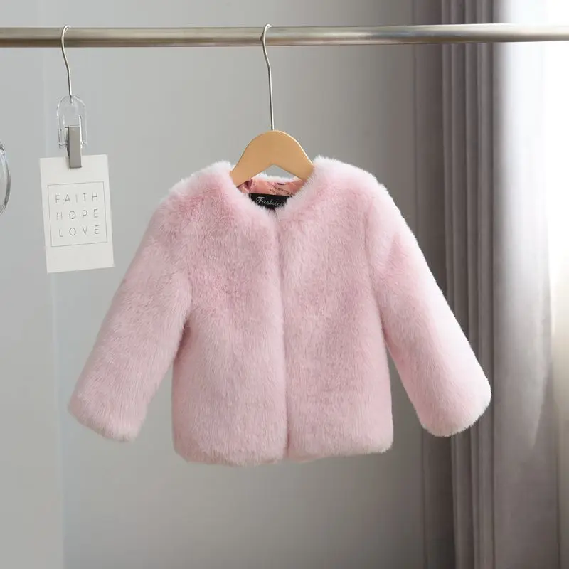 Boys and Girls Winter Warm Coat Faux Rabbit Hair Children Coat Children Clothing Thick Otter Rabbit Fur Coat