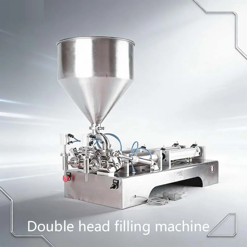 

Semi-automatic Double Nozzles Paste Liquid Cream Honey Beverage Juice Filling Machine Pneumatic Oil Bottle Filler