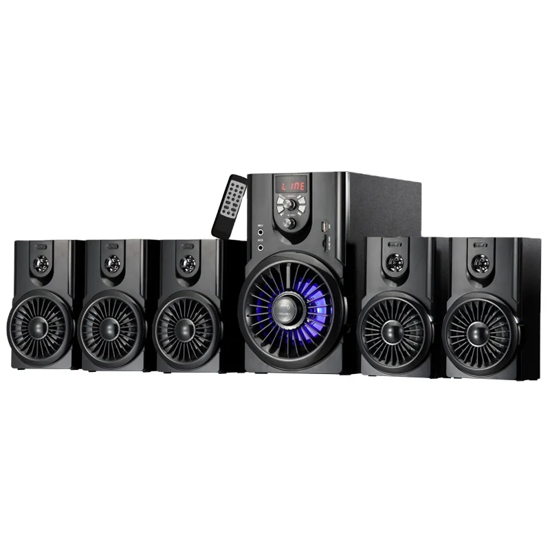 

5.1ch Home Theater System with USB/SD/FM Function Music Equipment Powered Multimedia Bluetooth Speakers