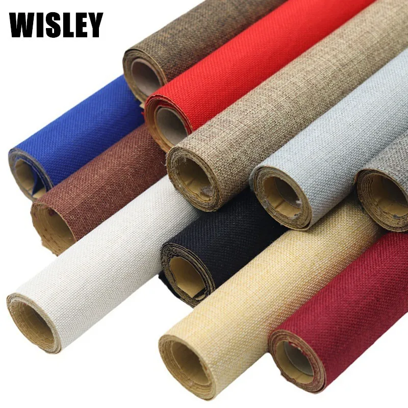 

Self Adhesive Linen Fabric for Furniture Protector Renovation Decoration,Multi-color Linen Fabric Patches,Linen Back Glue Cloth