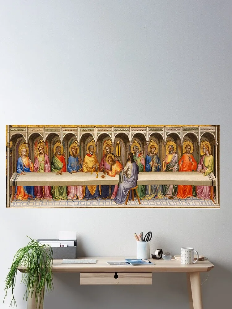 

Last Supper Of Jesus Christ, Print Art Canvas Poster, For Living Room Decor, Home Wall Picture
