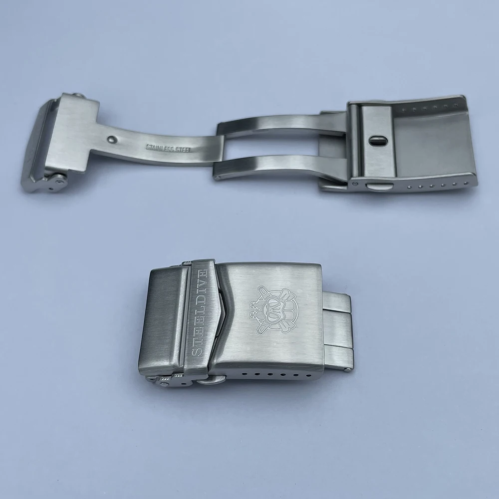 Imagem -06 - Steeldive-ver Band Milled Buckle Ver Strap Clasp Double Lock Button Aço Inoxidável 18 mm 22 mm