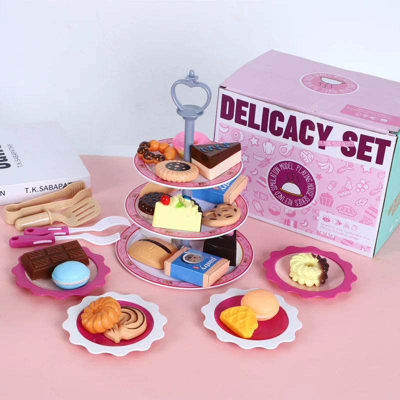 Simulation Cake Made Snack Tea Food Set Play House Kitchen Education  Afternoon All Over The House Plastic Game Gift New