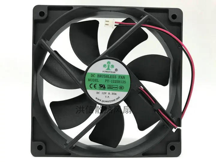 

POWERYEAR PY-1225H12S DC 12V 0.35A 120x120x25mm 2-Wire 120mm Cooling Fan