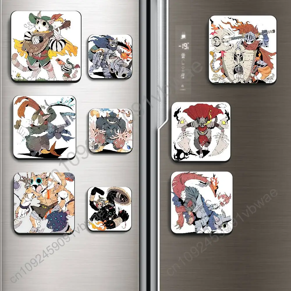 Artist frypai Cat knight  cat drake Best-Selling Strong Magnetic Fridge Magnets Adhesive to Metal Surfaces Leaves No Residue